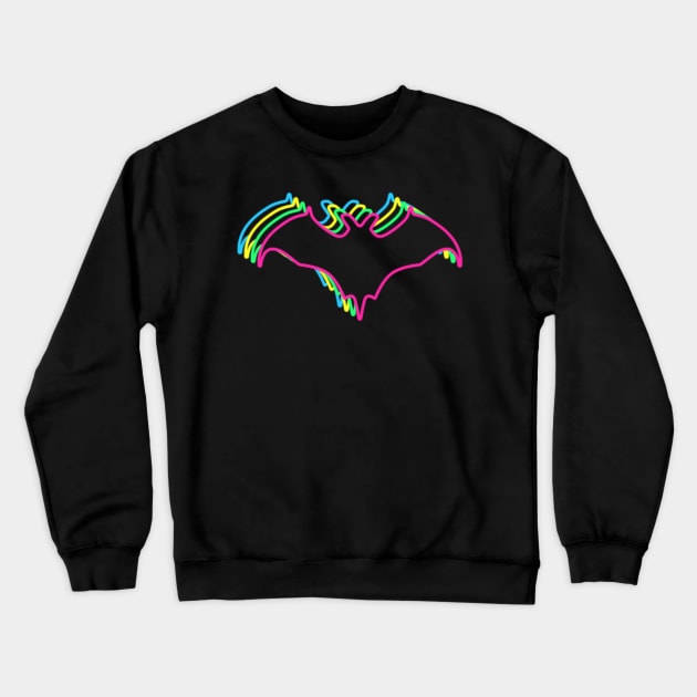 Bat 80s Neon Crewneck Sweatshirt by Nerd_art